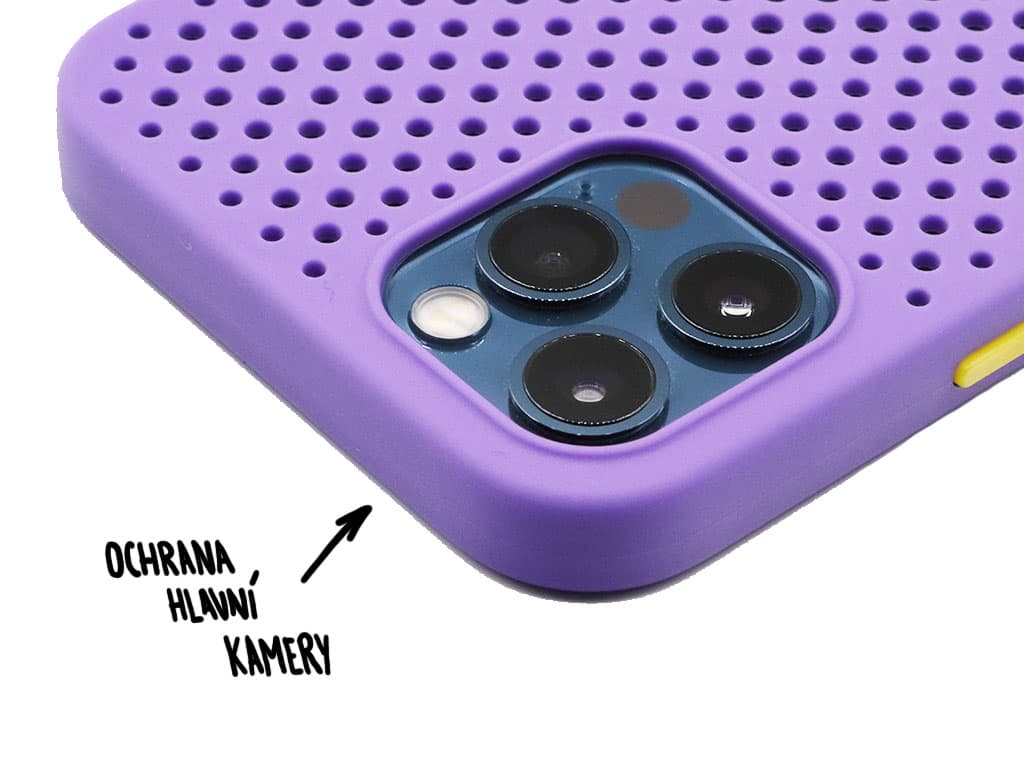 Gumový obal s dírkami na iPhone 12 (Pro) - Fialový - 8